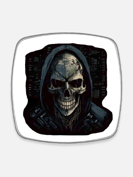 Hacker - Square fridge magnet - white
