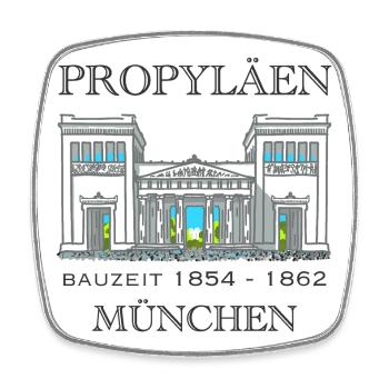 München Propyläen, Bayern - Viereckiger Kühlschrankmagnet - Weiß - Vorne