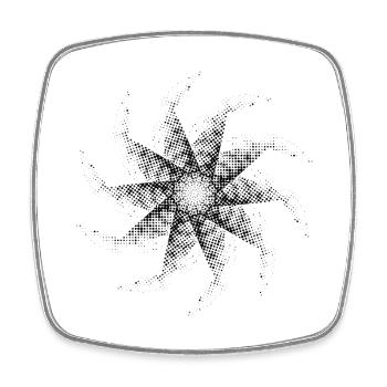dotted shape gyroscopic polygon pinwheel - Square fridge magnet - white - Front