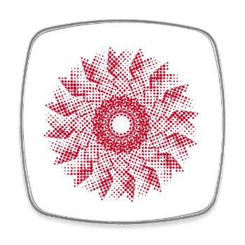 dotted shape gyroscopic pinwheel | Work of art - Square fridge magnet - white - Front