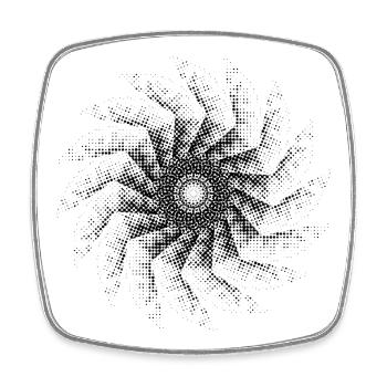 dotted shape gyroscopic polygon pinwheel 16er - Square fridge magnet - white - Front