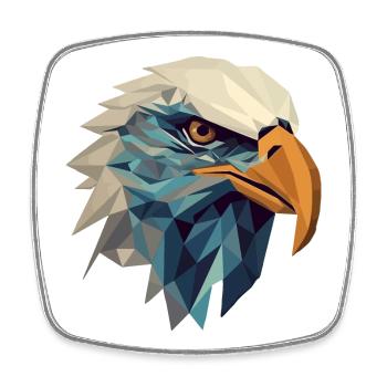 Stylized, geometric eagle - Square fridge magnet - white - Front