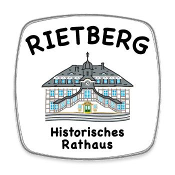 Rietberg, Historisches Rathaus,Kreis Gütersloh - Viereckiger Kühlschrankmagnet - Weiß - Vorne