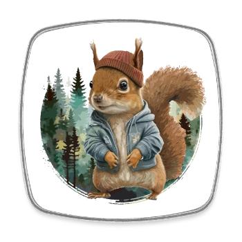 Cute Squirrel - Square fridge magnet - white - Front