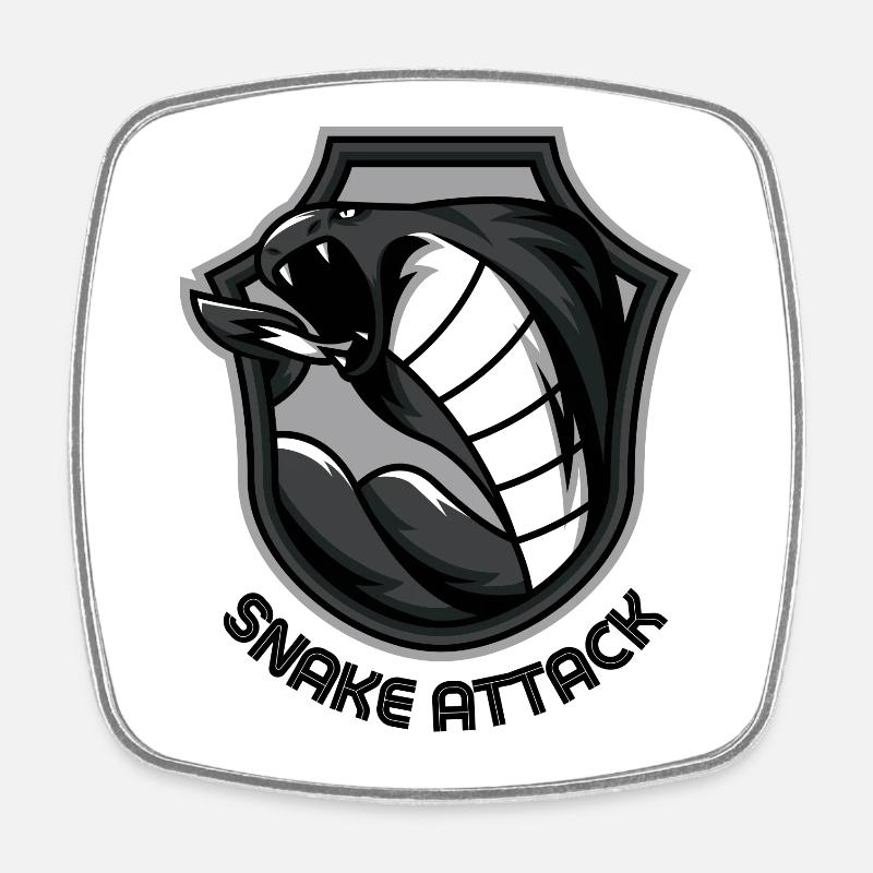 ATTAQUE DE SERPENT - Magnet carré - blanc