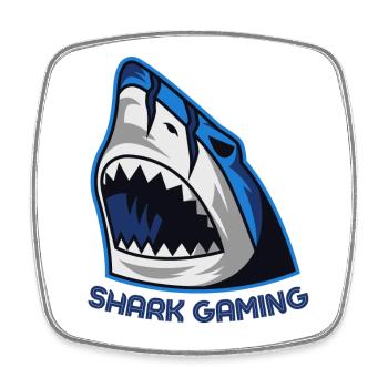 SHARK GAMING - Square fridge magnet - white - Front