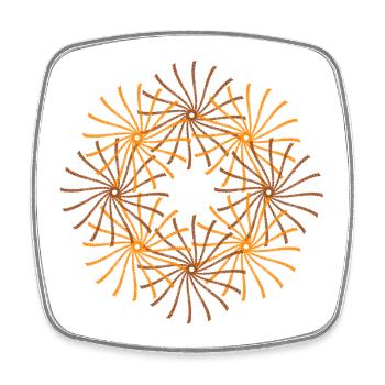 Bar Forme tourbillonnante encerclée par le soleil - Magnet carré - blanc - Devant