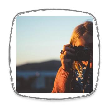 The photographer - Square fridge magnet - white - Front
