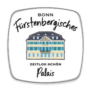 Bonn, Fürstenbergisches Palais, Postamt - Viereckiger Kühlschrankmagnet - Weiß - Vorne