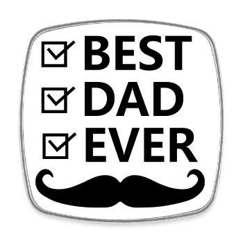 Best dad ever - Magnet carré - blanc - Devant