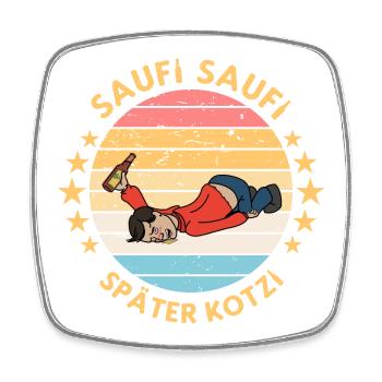 Lustiger Bier Alk Retro Malle JGA Mallorca Spruch - Viereckiger Kühlschrankmagnet - Weiß - Vorne
