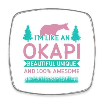 Okapi wild giraffes design - Square fridge magnet - white - Front