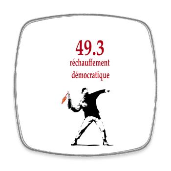 Réchauffement démocratique - Magnet carré - blanc - Devant