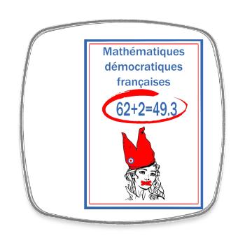 Mathématiques démocratiques françaises - Magnet carré - blanc - Devant