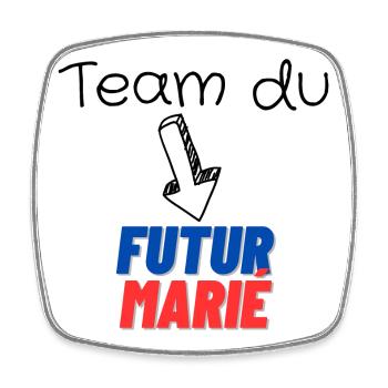EVG Team Futur Marié. Enterrement vie célibataire - Magnet carré - blanc - Devant