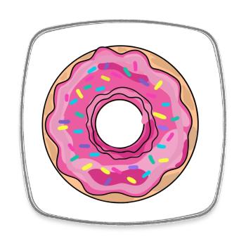 Donut - Viereckiger Kühlschrankmagnet - Weiß - Vorne