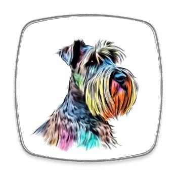 Riesenschnauzer / Schnauzer Hunde Design Geschenk - Viereckiger Kühlschrankmagnet - Weiß - Vorne
