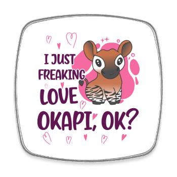 Ich liebe Okapi - Viereckiger Kühlschrankmagnet - Weiß - Vorne