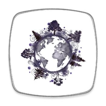 World Earth - mystischer Planet Klimaschutz - Viereckiger Kühlschrankmagnet - Weiß - Vorne