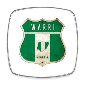 Warri Nigeria Wappen Flaggen Design - Viereckiger Kühlschrankmagnet - Weiß - Vorne