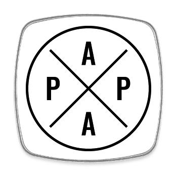 Papa - Viereckiger Kühlschrankmagnet - Weiß - Vorne