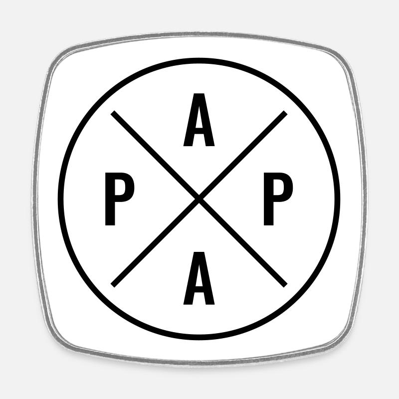 Papa - Viereckiger Kühlschrankmagnet - Weiß