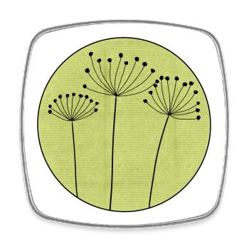 Dried Flower Minimal - Square fridge magnet - white - Front