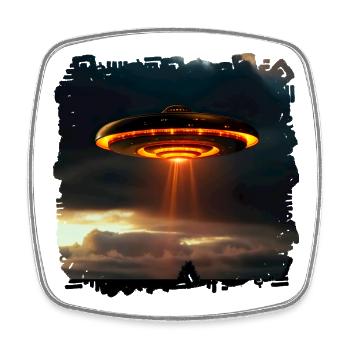 UFO-Sichtungen nehmen zu - Viereckiger Kühlschrankmagnet - Weiß - Vorne