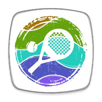 Padel tennis sport Player racket balls - Square fridge magnet - white - Front