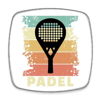 Tennis Sportart Padel Spruch Padelspiel Schläger - Viereckiger Kühlschrankmagnet - Weiß - Vorne