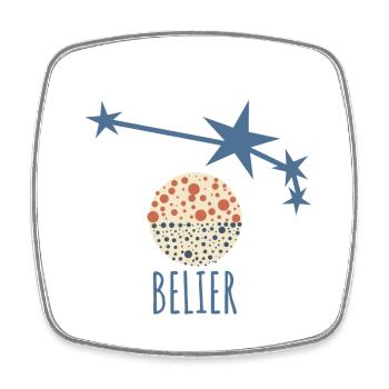 Das Sternbild Widder - Viereckiger Kühlschrankmagnet - Weiß - Vorne