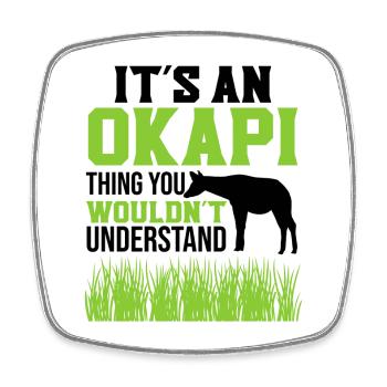 Ist ein Okapi - Viereckiger Kühlschrankmagnet - Weiß - Vorne