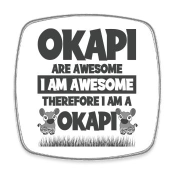 Okapi Design - Square fridge magnet - white - Front