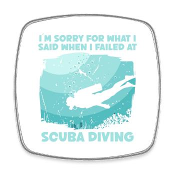 Scuba Diver Océan Plongeur - Magnet carré - blanc - Devant