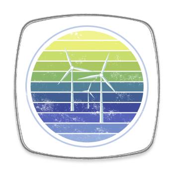Wind Energy Sustainability - Square fridge magnet - white - Front