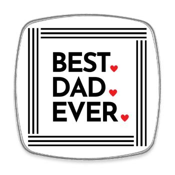 Geschenk Vatertag - Papa ist der Beste / Männertag - Viereckiger Kühlschrankmagnet - Weiß - Vorne