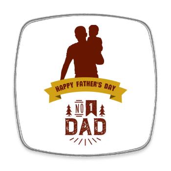 Geschenk Vatertag - Papa ist der Beste / Männertag - Viereckiger Kühlschrankmagnet - Weiß - Vorne