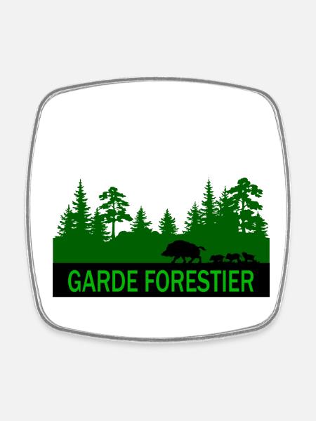Garde forestier - Magnet carré - blanc