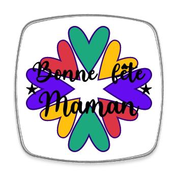 FÊTE DES MÈRES. BONNE FÊTE MAMAN. MAMAN. JE T'AIME - Magnet carré - blanc - Devant