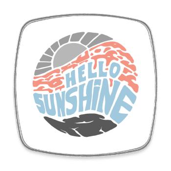 Bonjour Sunshine! Été, soleil, vacances - Magnet carré - blanc - Devant