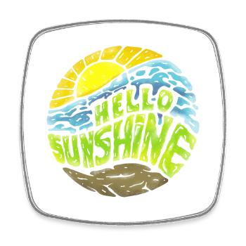 Summer, sun, favorite time! Hello Sunshine! - Square fridge magnet - white - Front