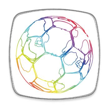 Soccer - Square fridge magnet - white - Front