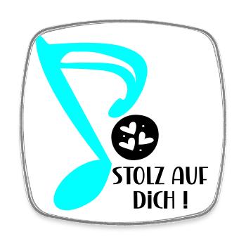 STOLZ AUF MUSIKERIN - MUSIKNOTE MUSIKINSTRUMENTE - Viereckiger Kühlschrankmagnet - Weiß - Vorne