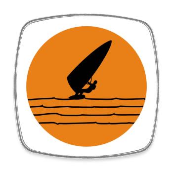 Planche à voile - Magnet carré - blanc - Devant