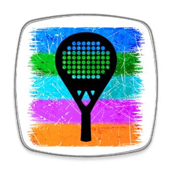 Padel Sport Racket Leisure Padel Game Fans - Square fridge magnet - white - Front