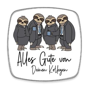 Abschied Kollege / Alles Gute von Deinen Kollegen - Viereckiger Kühlschrankmagnet - Weiß - Vorne