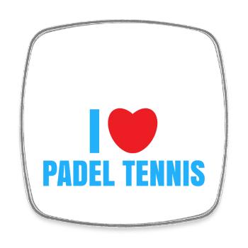 I Love Padel Padel Team Tennis Statement Heart - Magnet carré - blanc - Devant