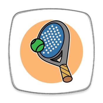 Rackets Balls Padel Sport Player Padel Game - Square fridge magnet - white - Front