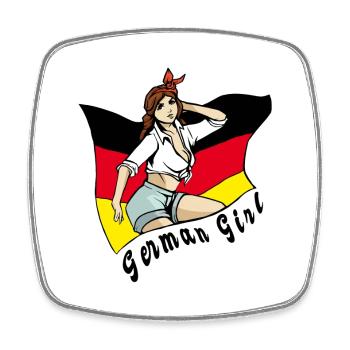 Germany Girl Flag Design - Square fridge magnet - white - Front