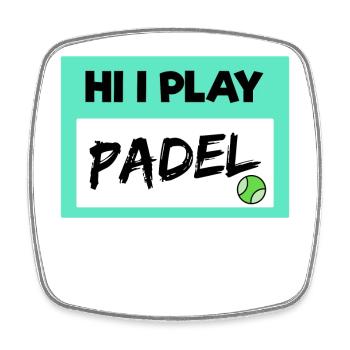 Leisure Padel Player Padel Game Balls Statement - Square fridge magnet - white - Front